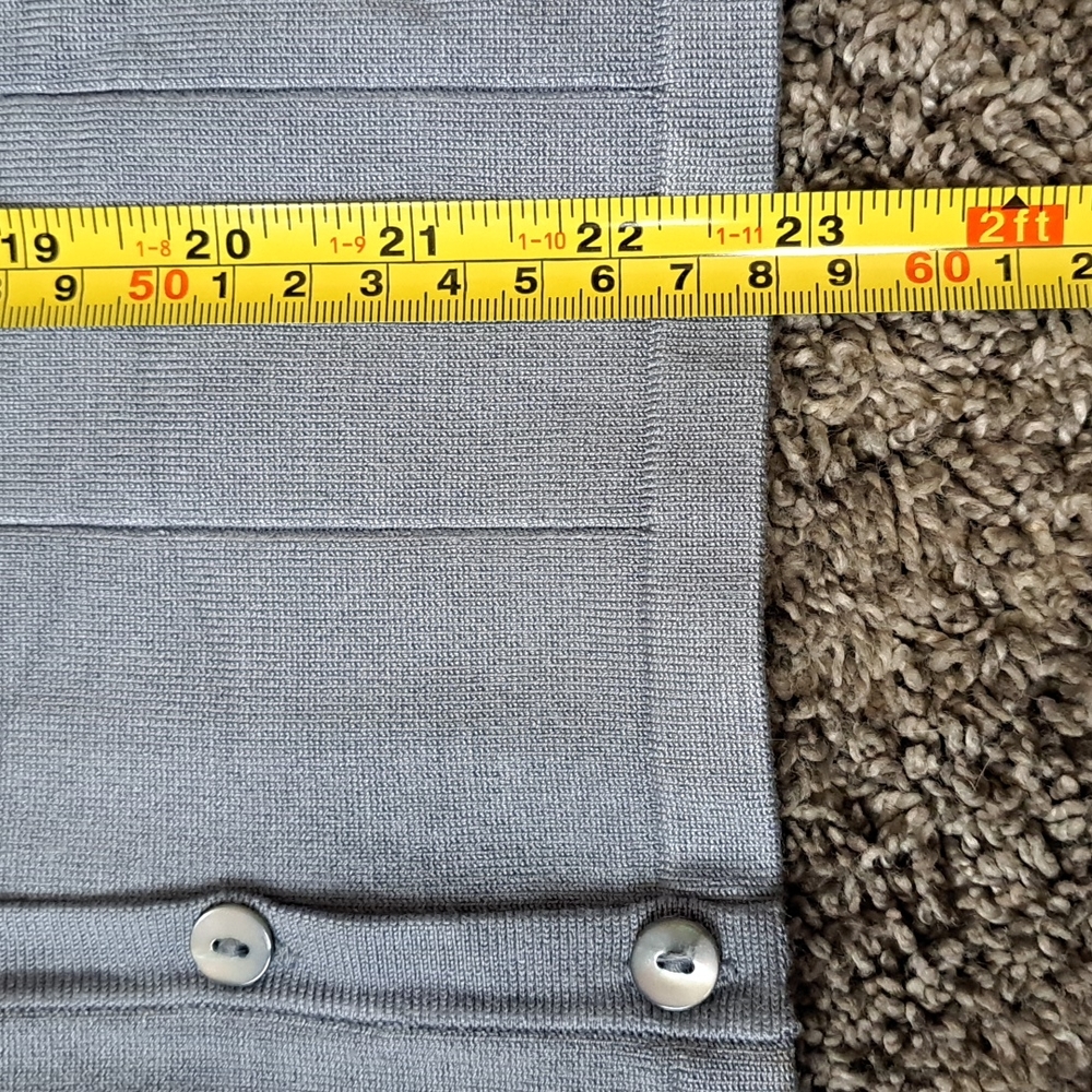 Pendleton silk blend v-neck cardigan sweater - silver gray blue - M - Picture 8 of 8